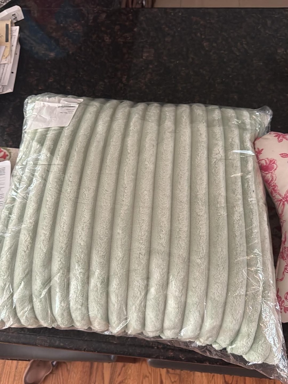 Plush Ribbed Accent Pillow Cover in Light Sage - Soft Textured Throw